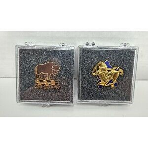 Military Hat Pin: U.S. Army 9th And 10th Cavalry Regiment Pin Lot 1" With Cases